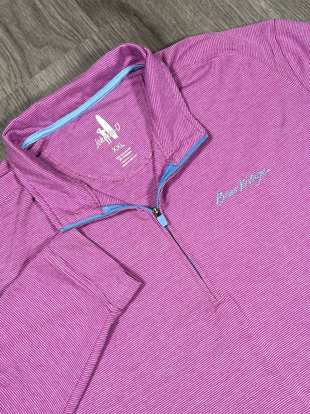 Johnnie-O 1/4 Zip Pullover Mens 2XL Purple Golf Lightweight Vaughn Beau Rivage